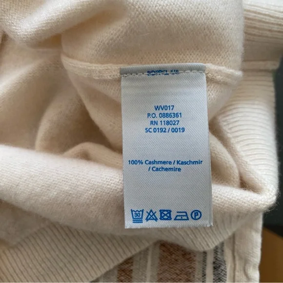 Boden Cream Cashmere V-neck Sweater - Picture 13 of 14